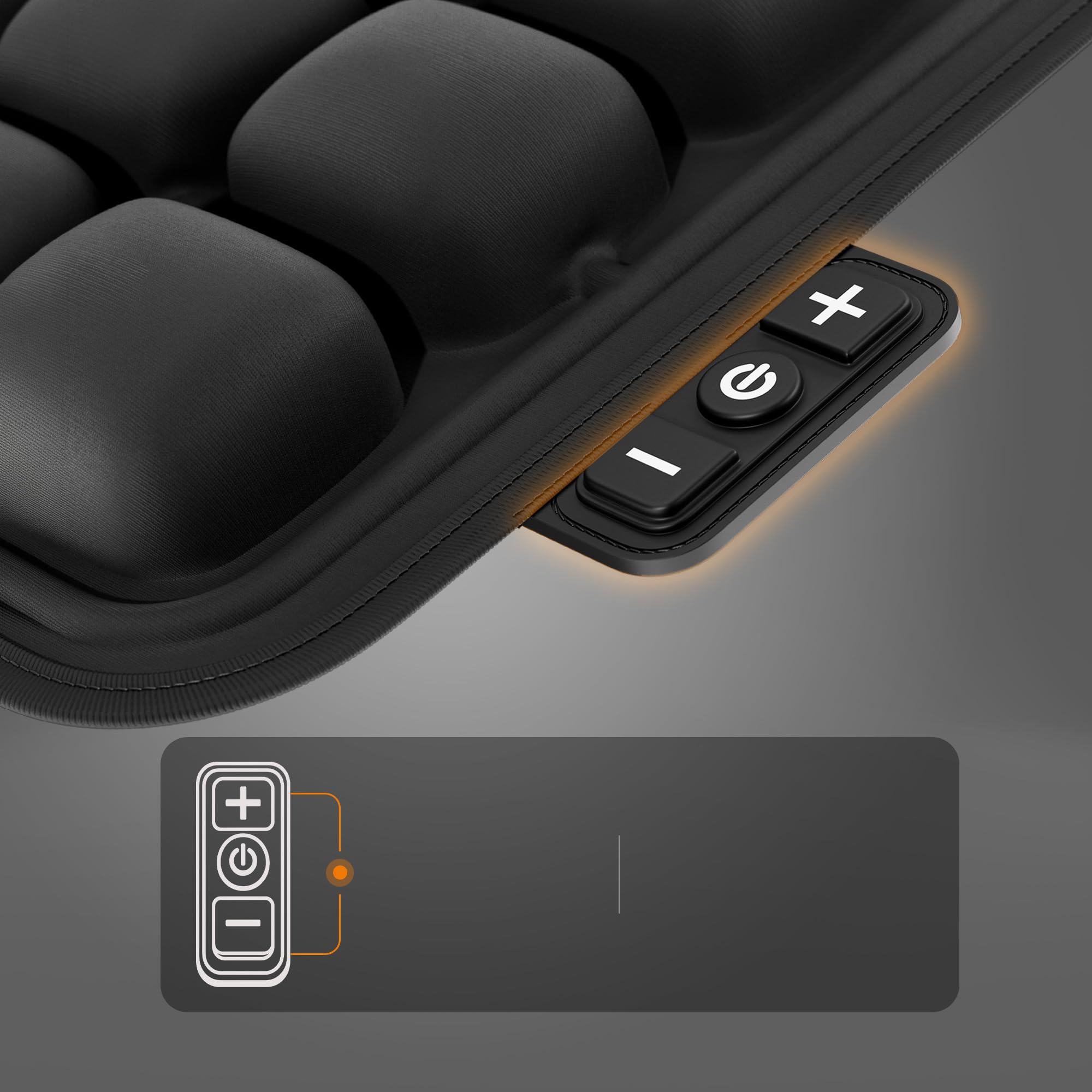 Diablo Chairs Massageauflage für Bürostuhl Rückenmassage elektrisch Massagekissen Lendenmassage Sitzauflage Gaming Stuhl Auto ergonomische Massage Matte mit Luftdrucksystem