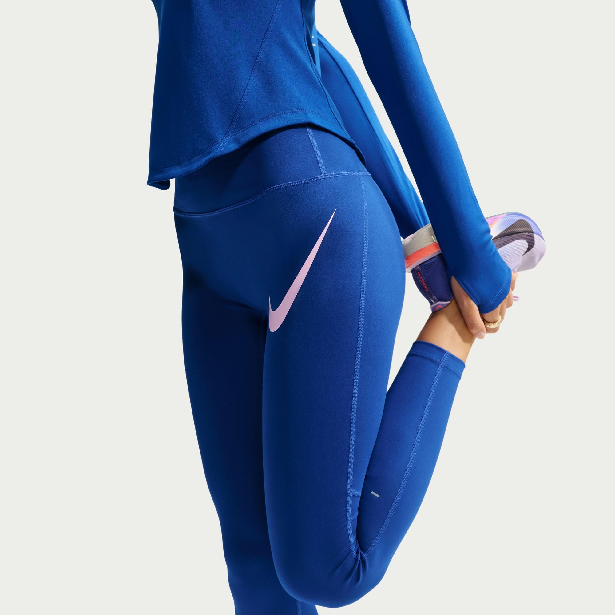 Nike Nike Tempo Swoosh Run 7/8-lauf-leggings Mit Hohem Taillenbund Für Damen - Legginsy do biegania 7/8 Kobiety