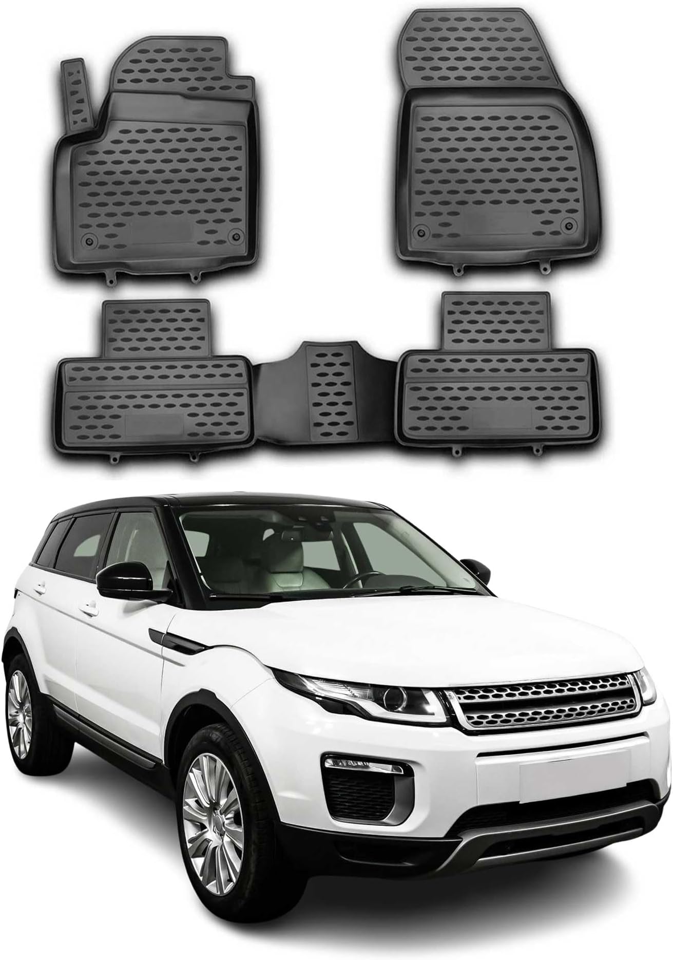 OMAC Floor Mats for Land Rover Range Rover Evoque 2012-2019 TPE All-Weather Black