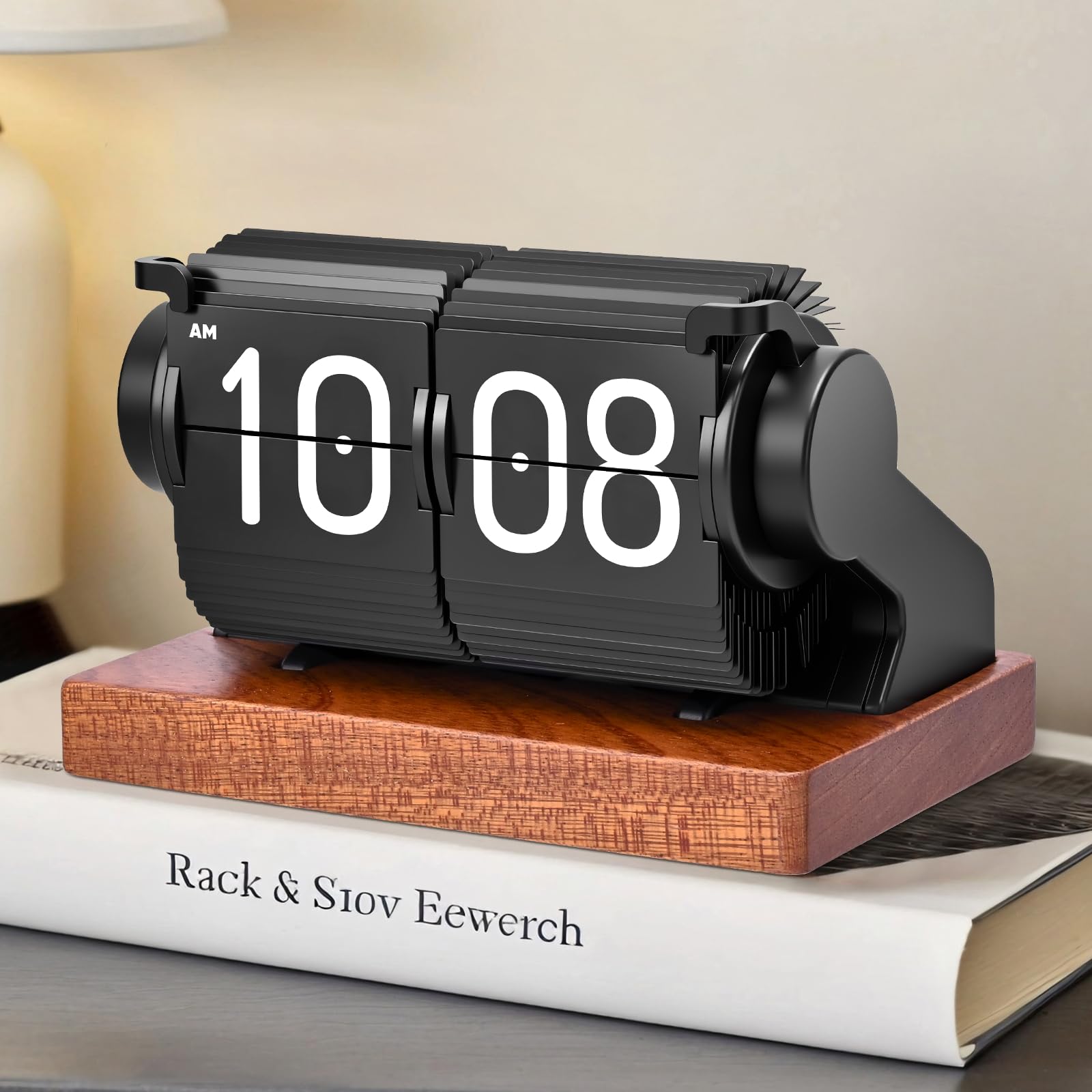 Flip Clock, Retro-Flip-Uhr, Neues USB C Wecker Digital, Große Zahl Mechanische Schreibtischuhr, Vintage-Tischuhr, Digital, Automatisches Drehen, Wecker Digital Funkuhr für Home Office