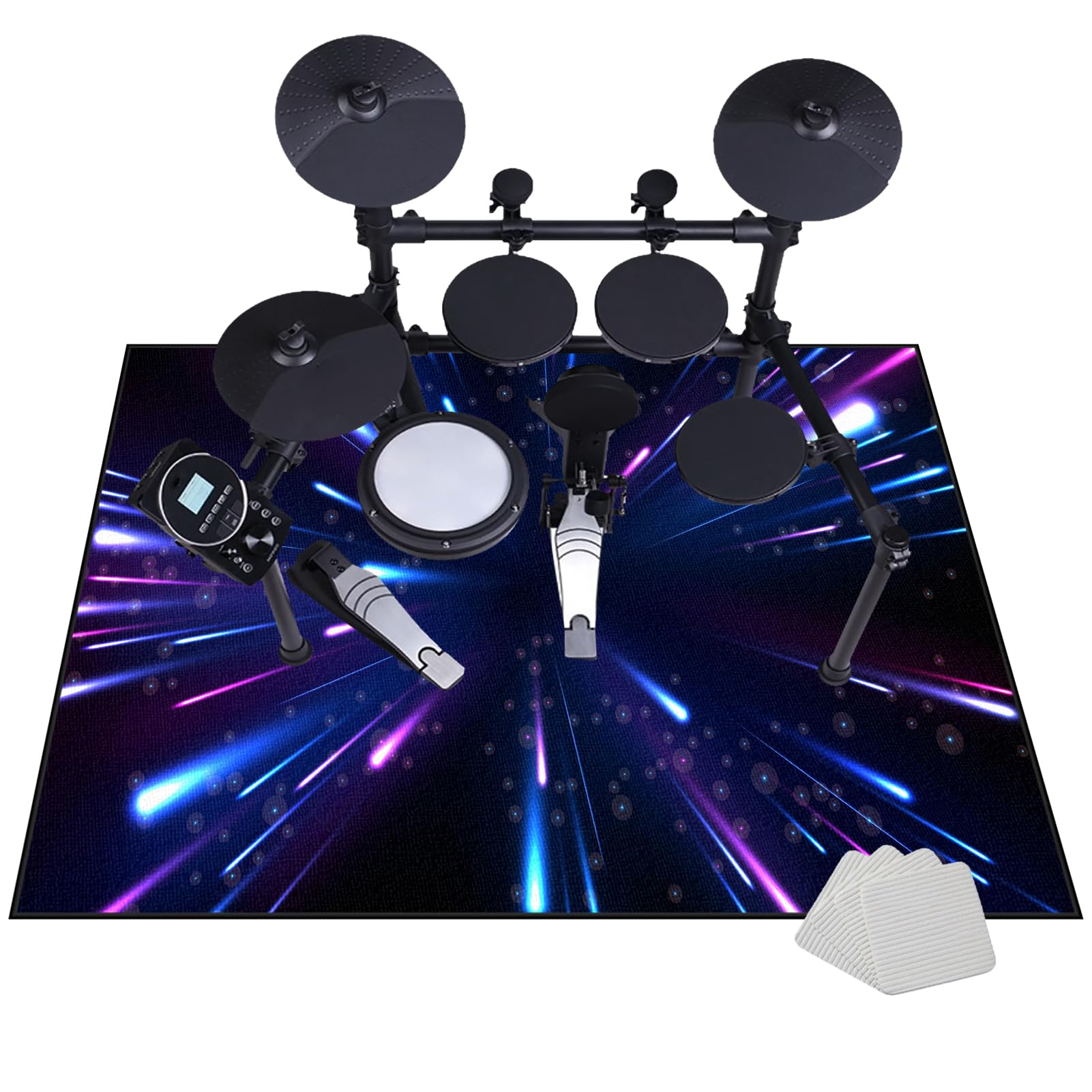 Drum Mat Soundproof Mat Drum Rug Professional | Drum Carpet for Electronic Drums | Soundproof Drum Blanket | Bass Drum Snare Drums Racks Guitars Drum Kit etc Musical Instruments Mat 120 x 70 cm