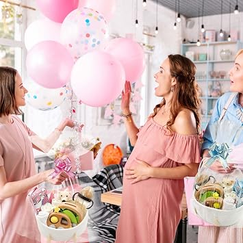 Daily Treasures Bear Empty Hamper Baskets -Hamper Baskets for Baby Shower with Cellophane Bag,Pull Bows & Cards,Cute Woven Storage Basket,Birthday Presents,(30x21CM,White Cotton Rope)