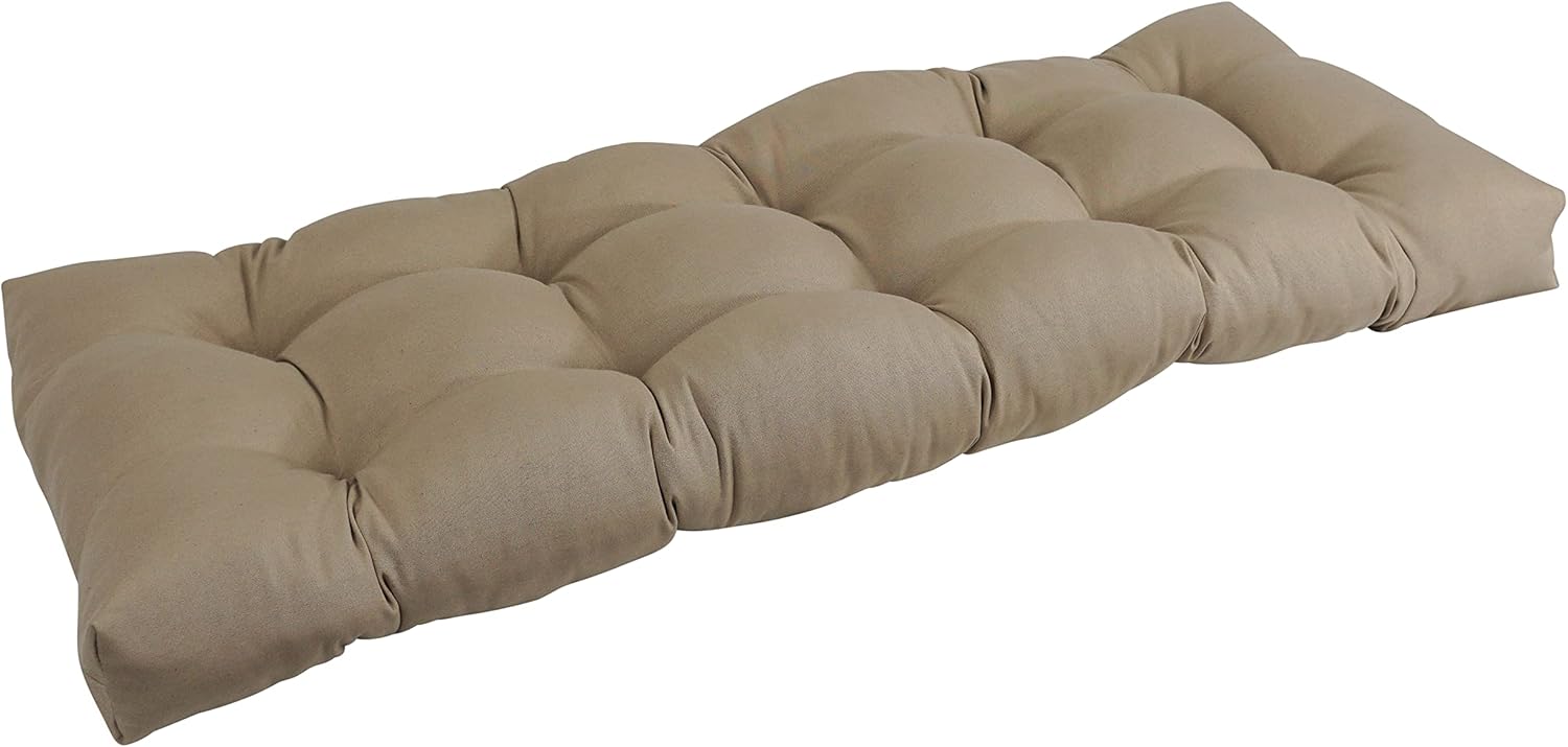 Blazing Needles Twill Tufted Bench Cushion, 46" x 19", Toffee Toffee 46" x 19"