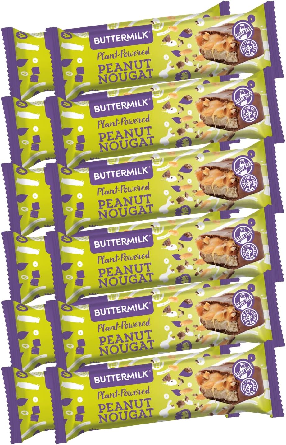 Plant Powered Peanut Nougat Caramel Snack Bar 12 x 50g Amazon.co.uk