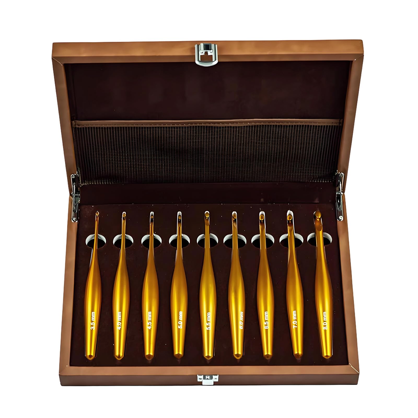 Wood Handle Crochet Hook Set Detachable Alumina Hooks Various Sizes Bag Included Set Alumina Construction Detachable Hook Multiple Size for Crafting