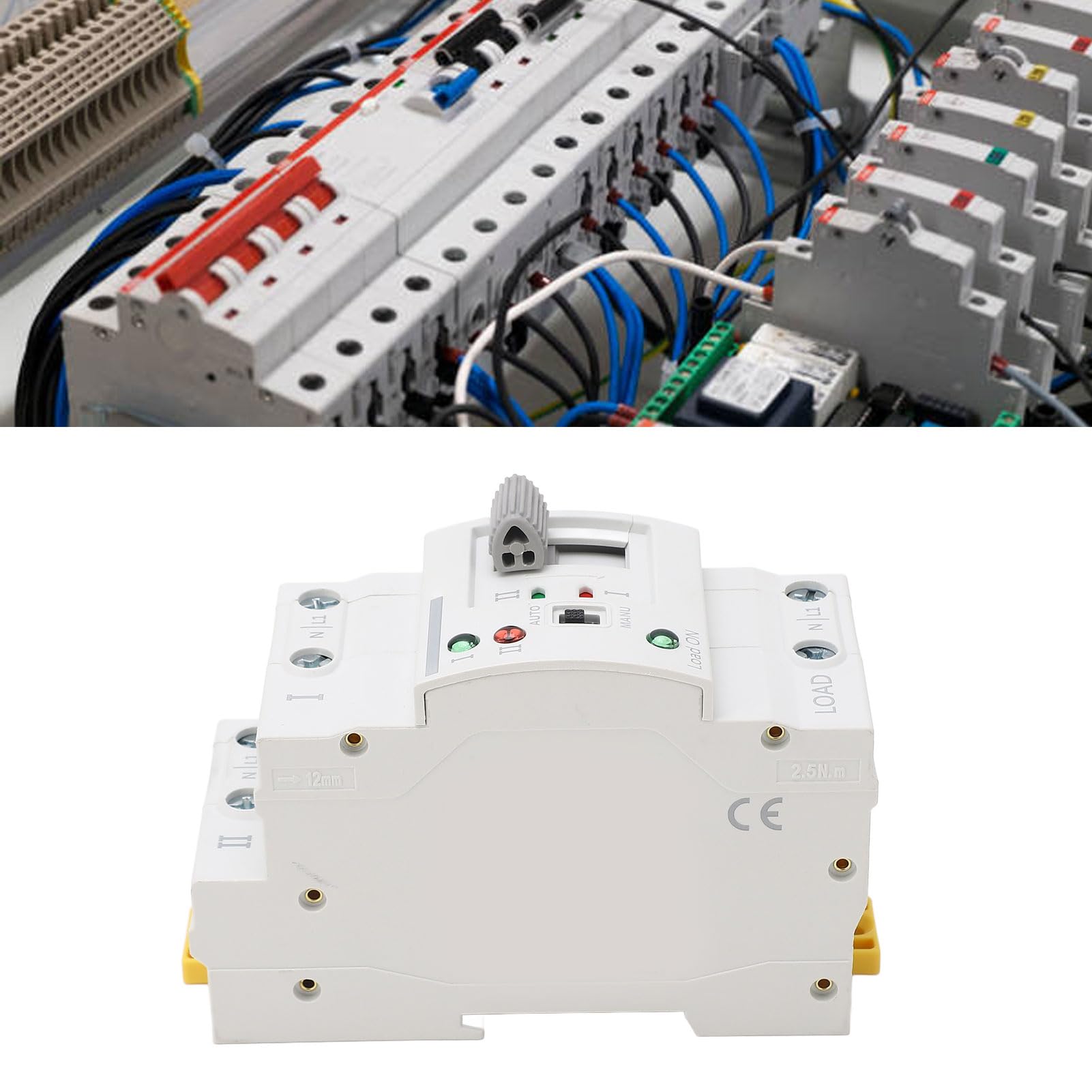 Dpofirs Interruptor de Transferencia Automática de Doble Potencia Conmutación Rápida de Milisegundos para Herramienta de de Generador, Controlador de Circuito 63A 2P para de CA, Conmutación Poco