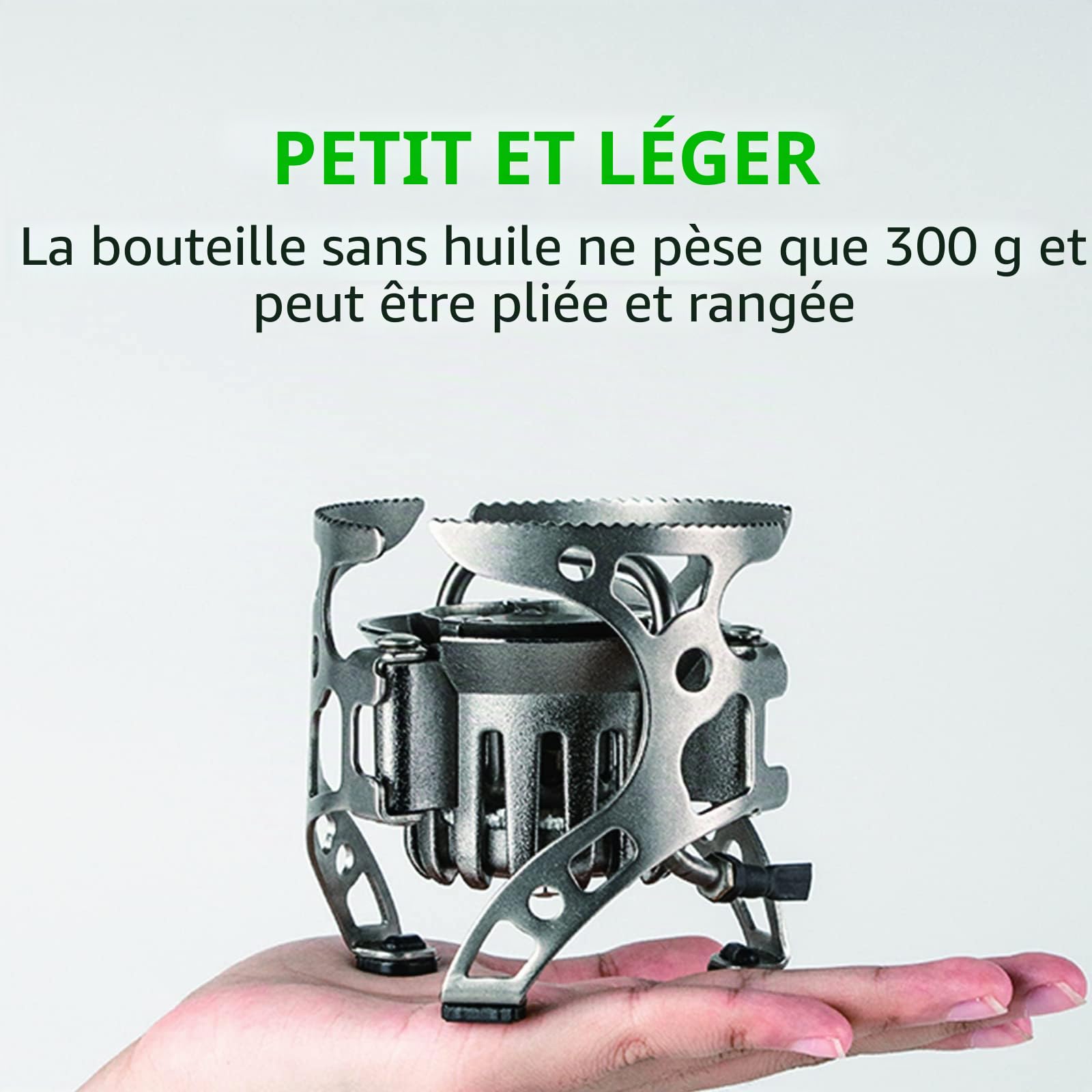 BRS-8 Cuisinière d'extérieur multi-combustibles – Réchaud à kérosène portable avec brûleurs à gaz pliables pour camping et pique-nique