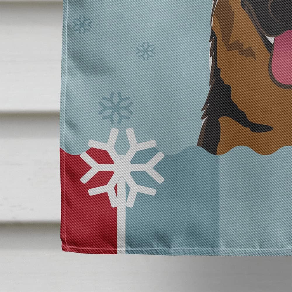 Caroline's Treasures BB1707CHF Winter Holiday German Shepherd House Flag Large Porch Sleeve Pole Decorative Outside Yard Banner Artwork Wall Hanging, Polyester, House Size, Multicolor