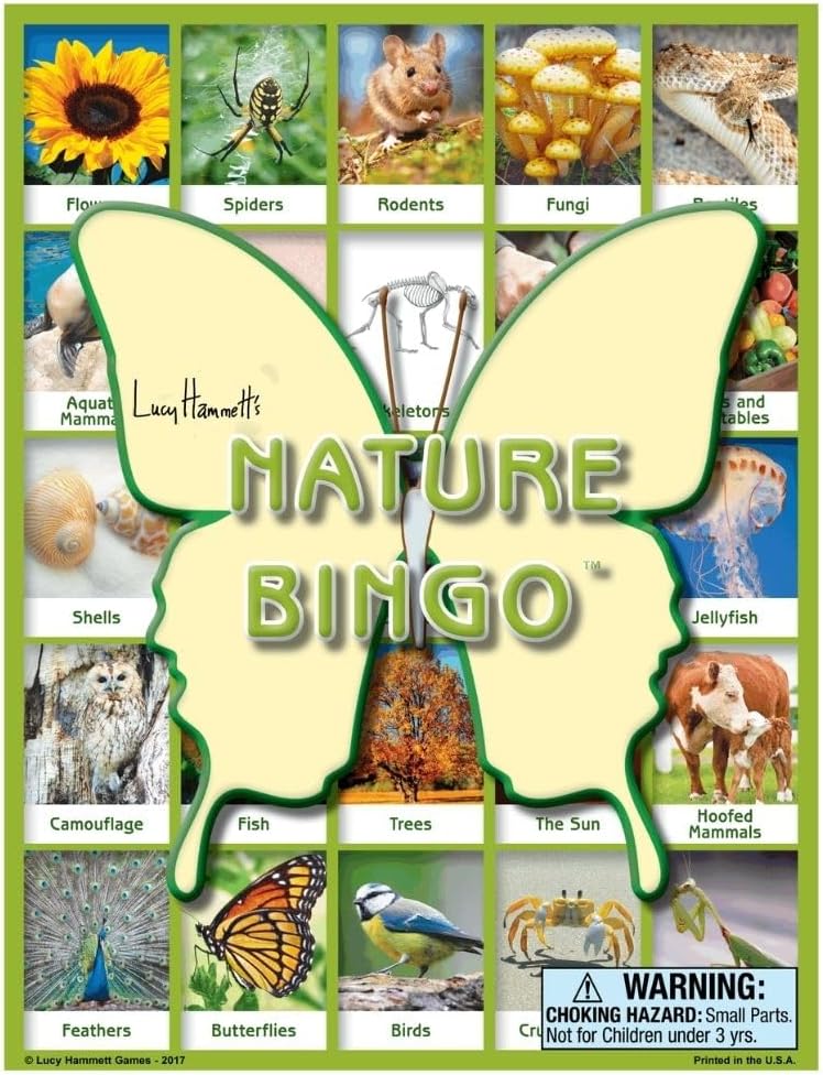 Nature Bingo Educational Game - Fun Learning for Kids & Families with Picture Boards & Cards