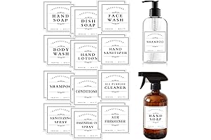 TESWEY Soap Dispenser Label, Retro Style, Waterproof