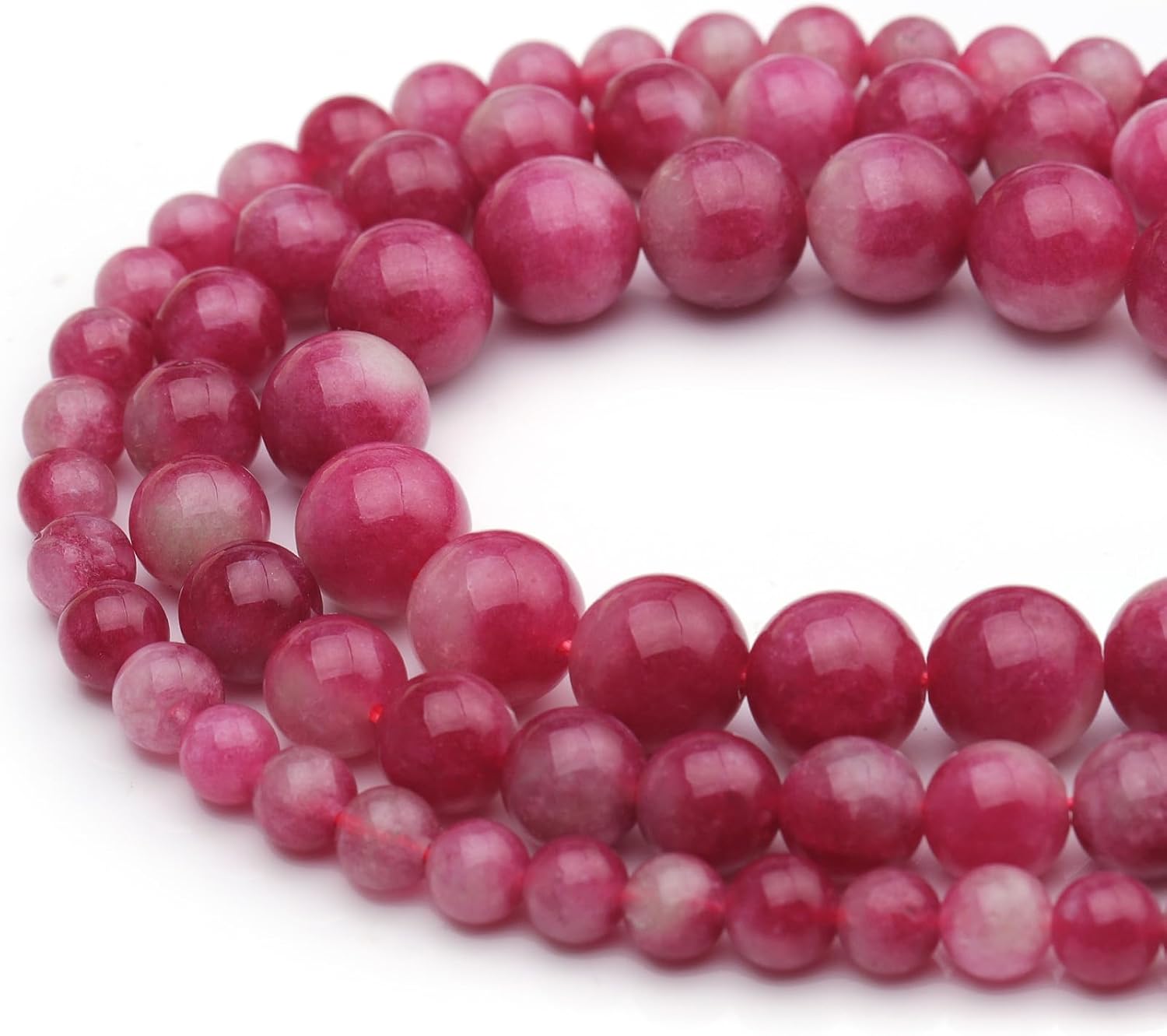 6mm Watermelon Tourmaline Natural Stone Beads for Jewelry Making Supplies,65pcs Round Loose Gemstones for Bracelet Necklace 15 Inch