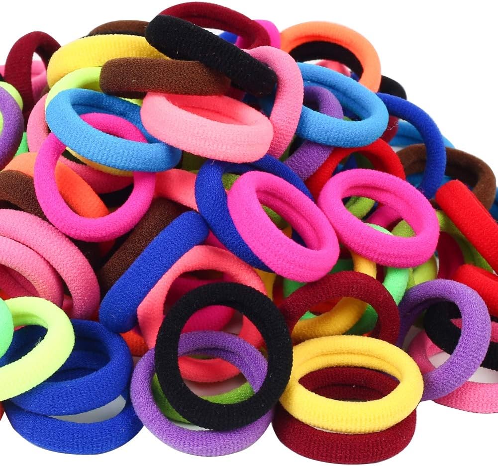 QRTVI Baby Hair Ties, Cotton Toddler Hair Ties for Girls and Kids, Multicolor Small Seamless Hair Bands Elastic Ponytail Holders(15 Colors)