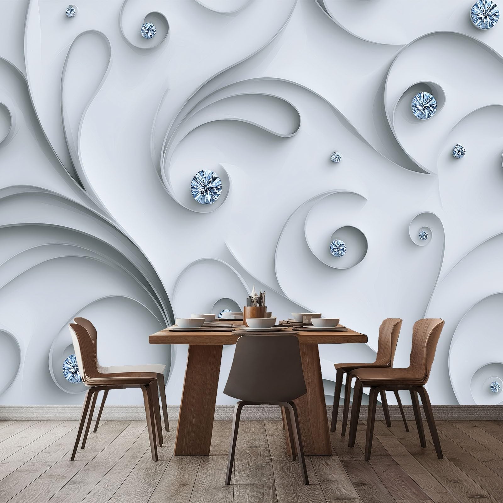 Tapeta ścienna 3D wycinanie kamieni szlachetnych 300 x 210 cm panoramiczna tapeta ścienna plakat gobelin z włókniny, do sypialni salonu spersonalizowana dekoracja ścienna