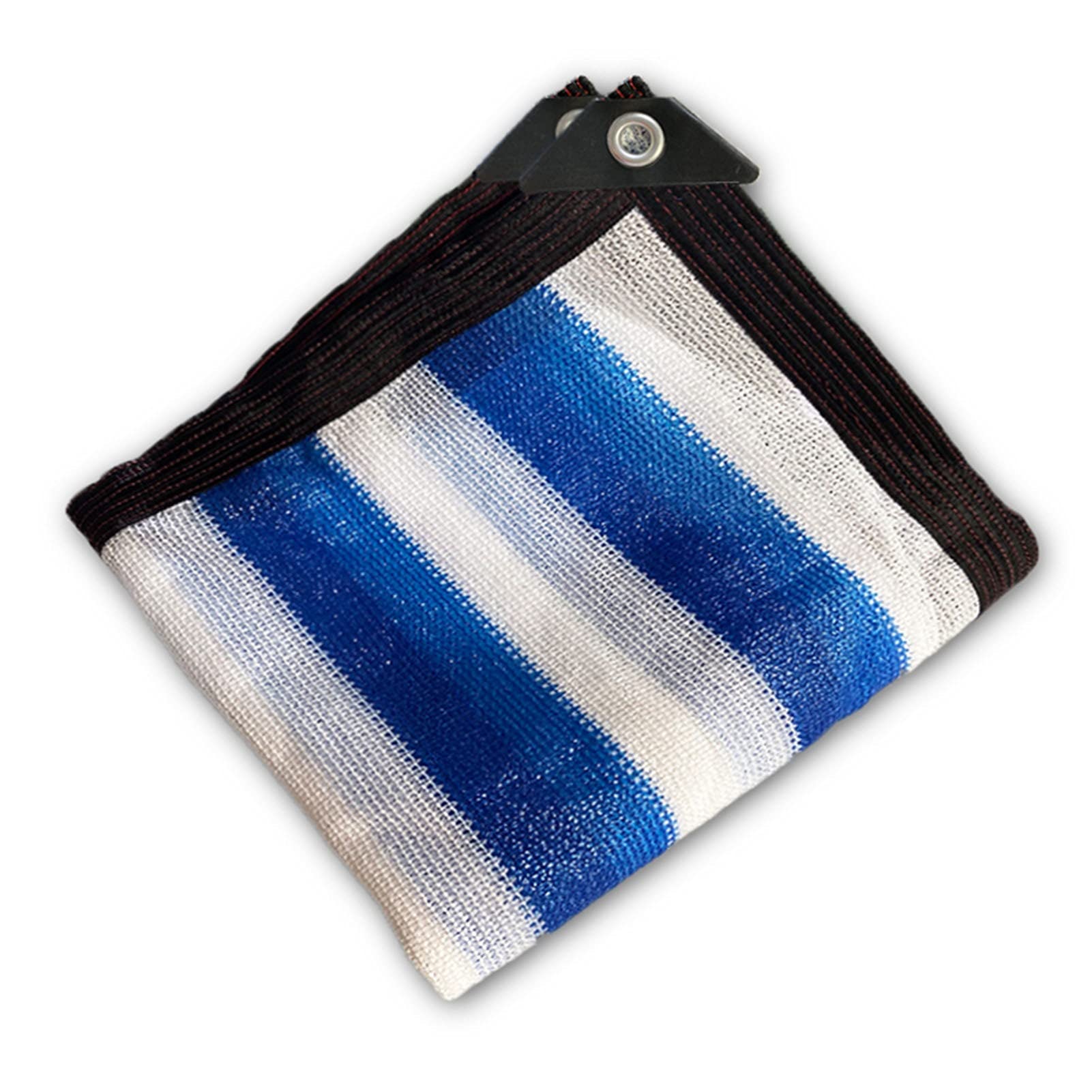 Filet d'ombrage rayé bleu et blanc 2x1m tricoté pour balcon