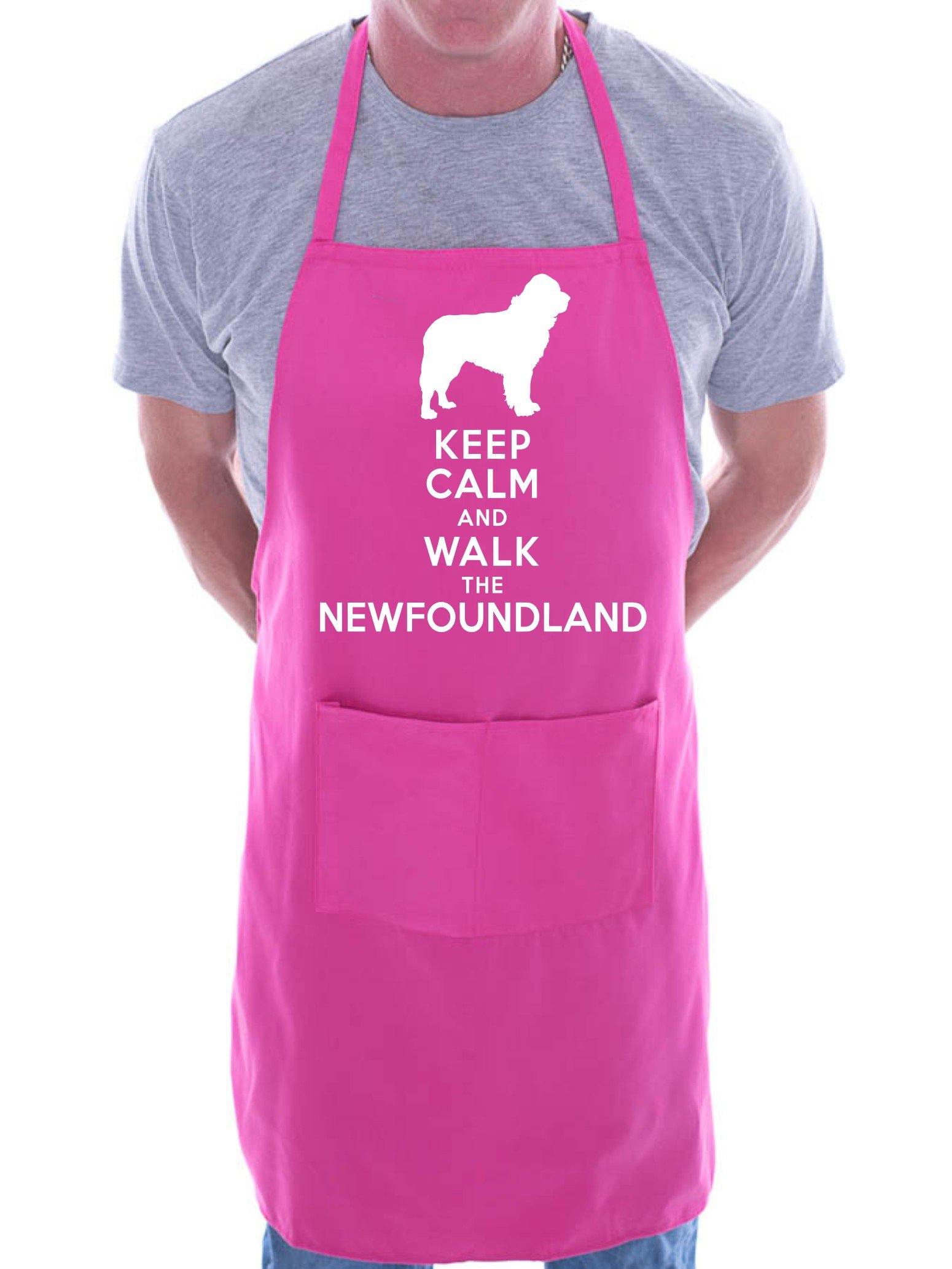 Print4U Keep Calm Walk The Newfoundland Dog Lover BBQ Cooking Novelty Apron Pink