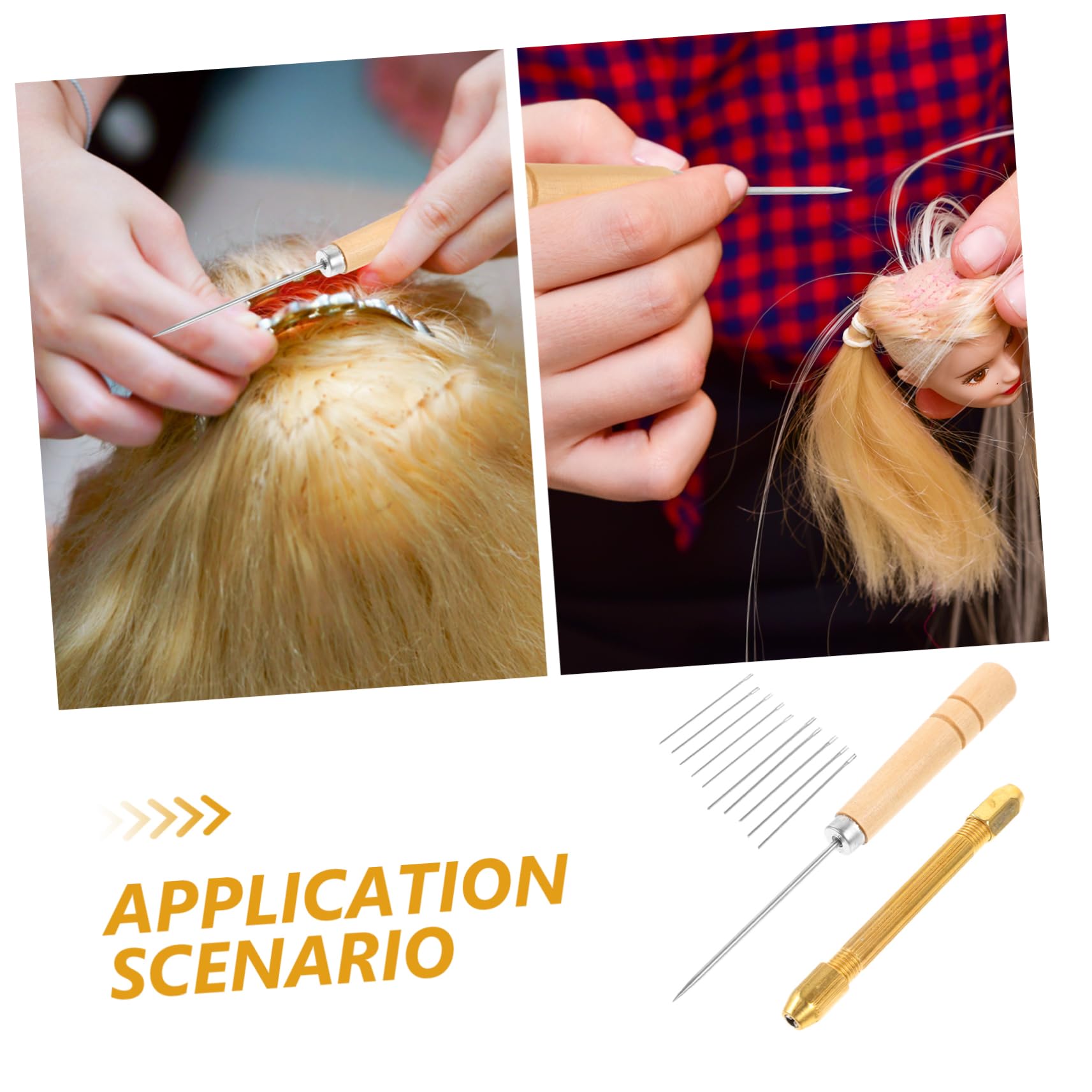 Amazon.co.jp: ARTIBETTER 2セットドールヘア発毛ツール 木製ハンドル