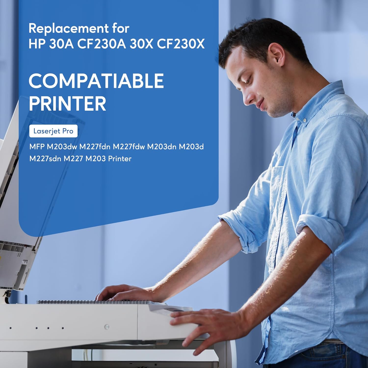 30A Toner Cartridge CF230A 2 Black Replacement for HP 30A CF230A 30X CF230X 30A CF230A Toner Cartridge Black Compatible for Pro MFP M227fdw M203dw M227fdn M203dn M227sdn M203d M227 M203 Series Printer