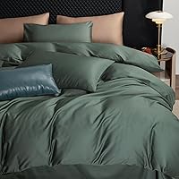 Vista 4 de MooMee Queen Duvet Cover Set, 100% Extra Long Staple Cotton 600 Thread Count Sateen Silky Soft Breathable Durable Luxury Hotel Quality Bedding Set