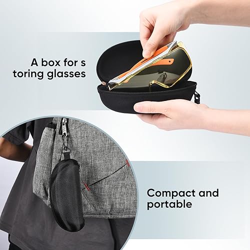 Miniatura 8 de LPSAFP Gafas de seguridad amarillas, gafas de seguridad sobre anteojos, bloqueo de luz azul, gafas protectoras UV, lentes antivaho y antiarañazos,