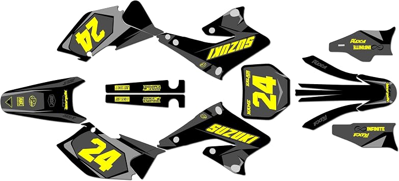 Graphics Kit for Suzuki RMZ 250 2004-2006 Instinct Series Cyan 21 Mil - Dirt Bike Custom Racing Graphics Decals Stickers Kit, no-Plastics