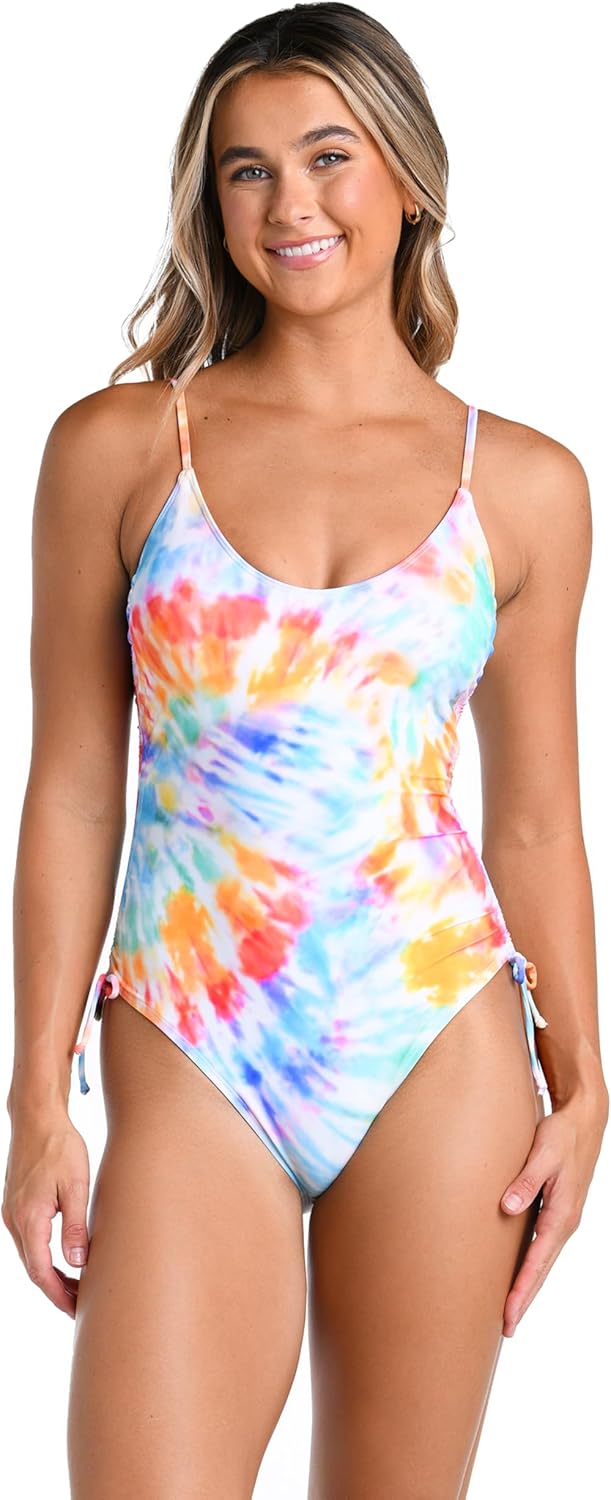 Hobie Womens Side Shirred One Piece Swimsuit