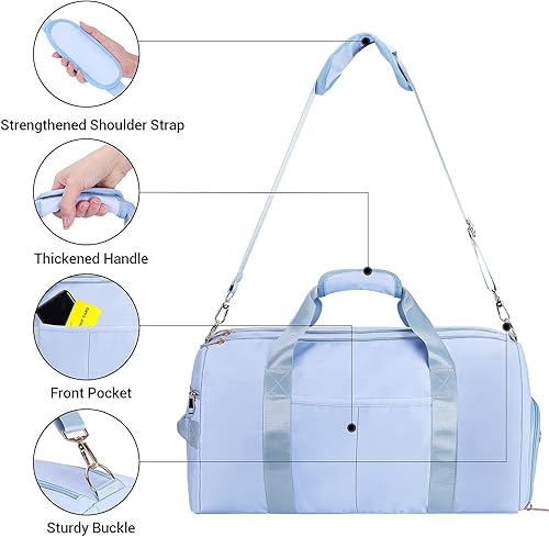 Miniatura 2 de ICEIVY Bolsa de lona para gimnasio, seca y húmeda, separada, bolsa de deporte para entrenamiento, bolsa de yoga con mochila con cordón adicional,