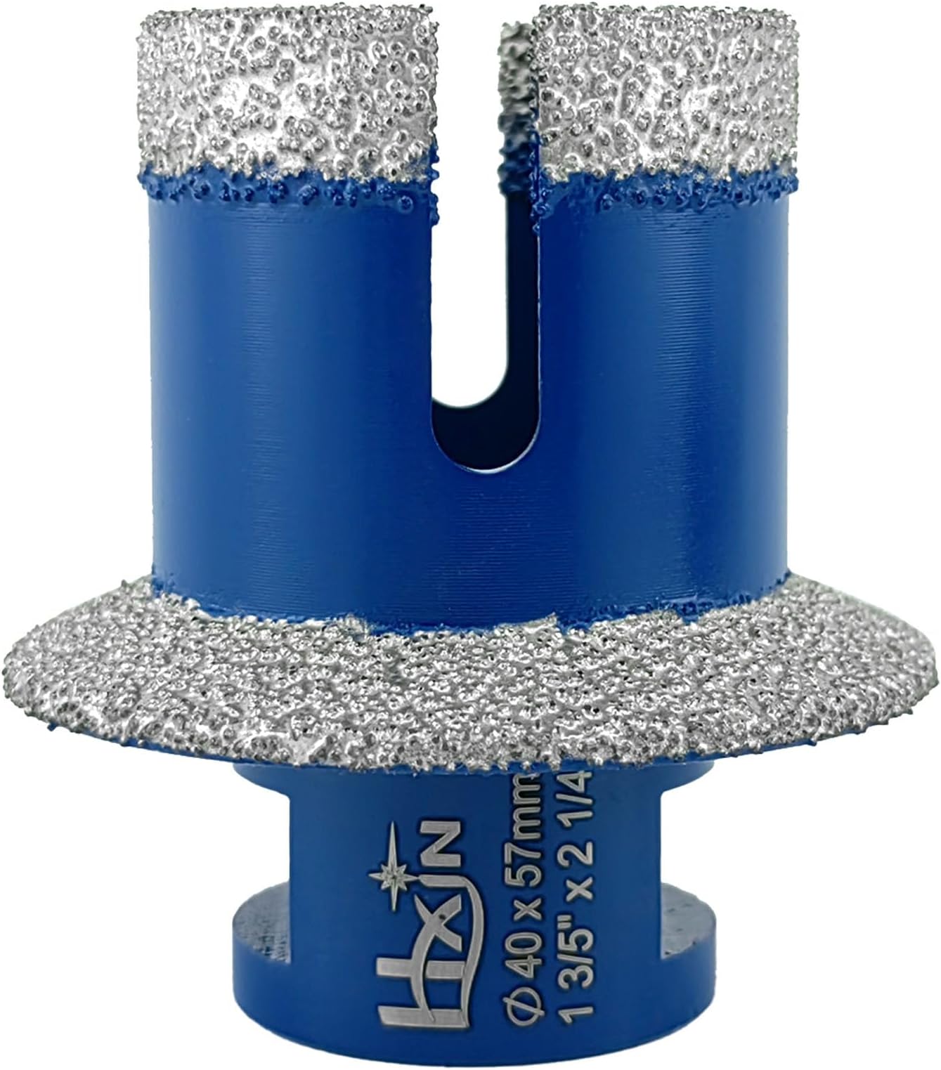 Brazed Diamond Core Drill Profiling Bit Hole Saw with Milling Cutter Dry Wet profiling for Drain Hole on Porcelain Ceramic Tile Granite Marble for Angle Grinder with 5/8"-11 (1,1-3/5" to 2-1/4")