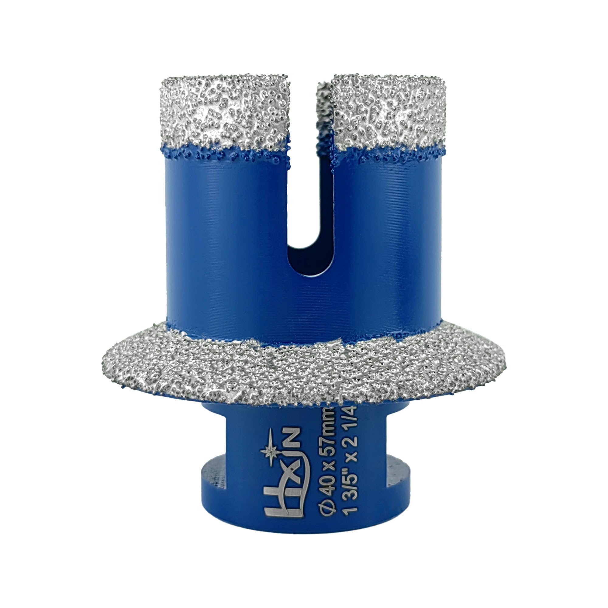 Brazed Diamond Core Drill Profiling Bit Hole Saw with Milling Cutter Dry Wet profiling for Drain Hole on Porcelain Ceramic Tile Granite Marble for Angle Grinder with 5/8"-11 (1,1-3/5" to 2-1/4")