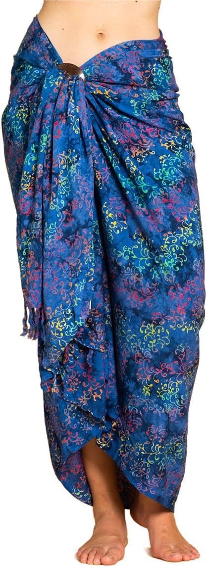 PANASIAM Sarong for women & men I 100% handmade from Indonesia - each cloth is unique I opaque wrap skirt, also extra large I batik with German textile colors I beach towel