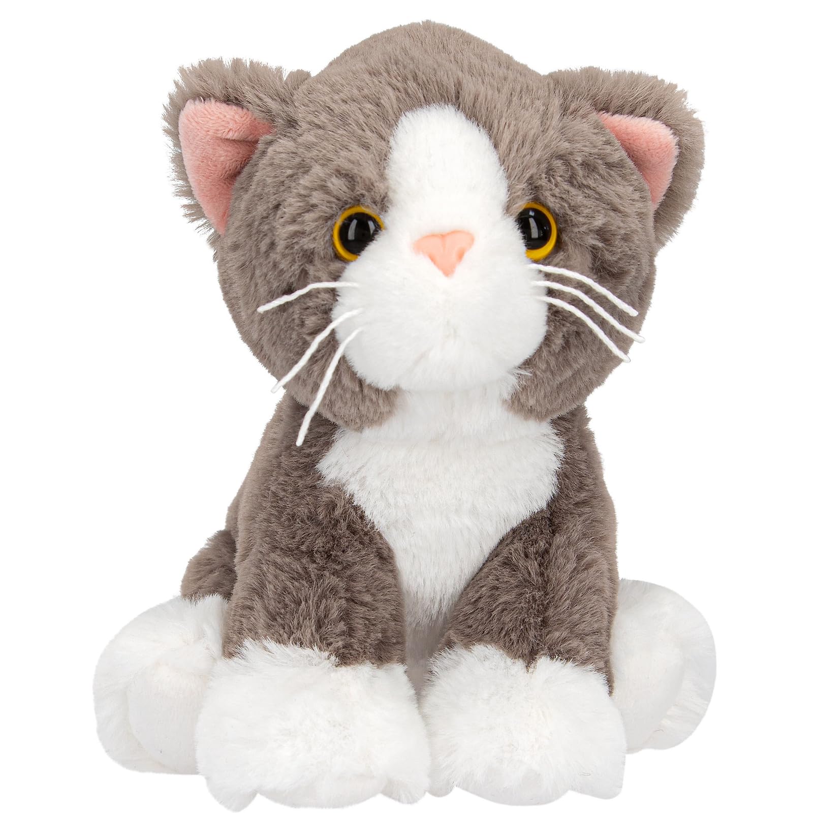 Depesche 13767 TOPModel Fur Ever Friends Cuddly Toy Cat Ruby with Soft Fur in Grey and White, Approx. 16 cm Plush Toy