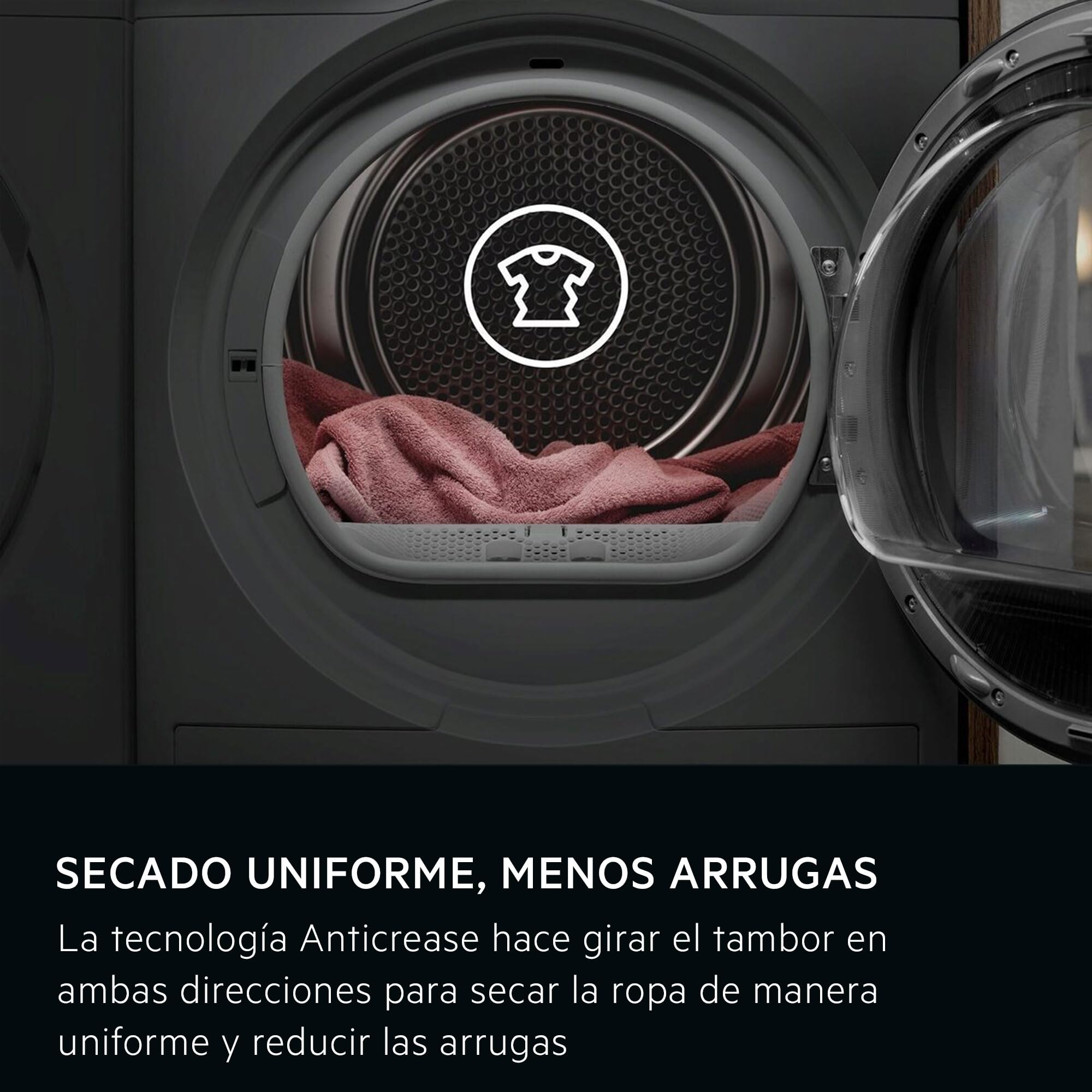 AEG TR718P4OB Secadora con Bomba de Calor 8 kg Serie 7000 SensiDry, Secado a Baja Temperatura, Sensor de Carga, Display Digital, Clase Energética D, Color Blanco
