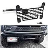 Klutchtech Bronco License Plate Holder - Front Plate Frame for Modular Steel Bumper Compatible with Bronco Accessories 6th Gen. 2021+ Durable and Stylish License Plate Mount for Your Bronco