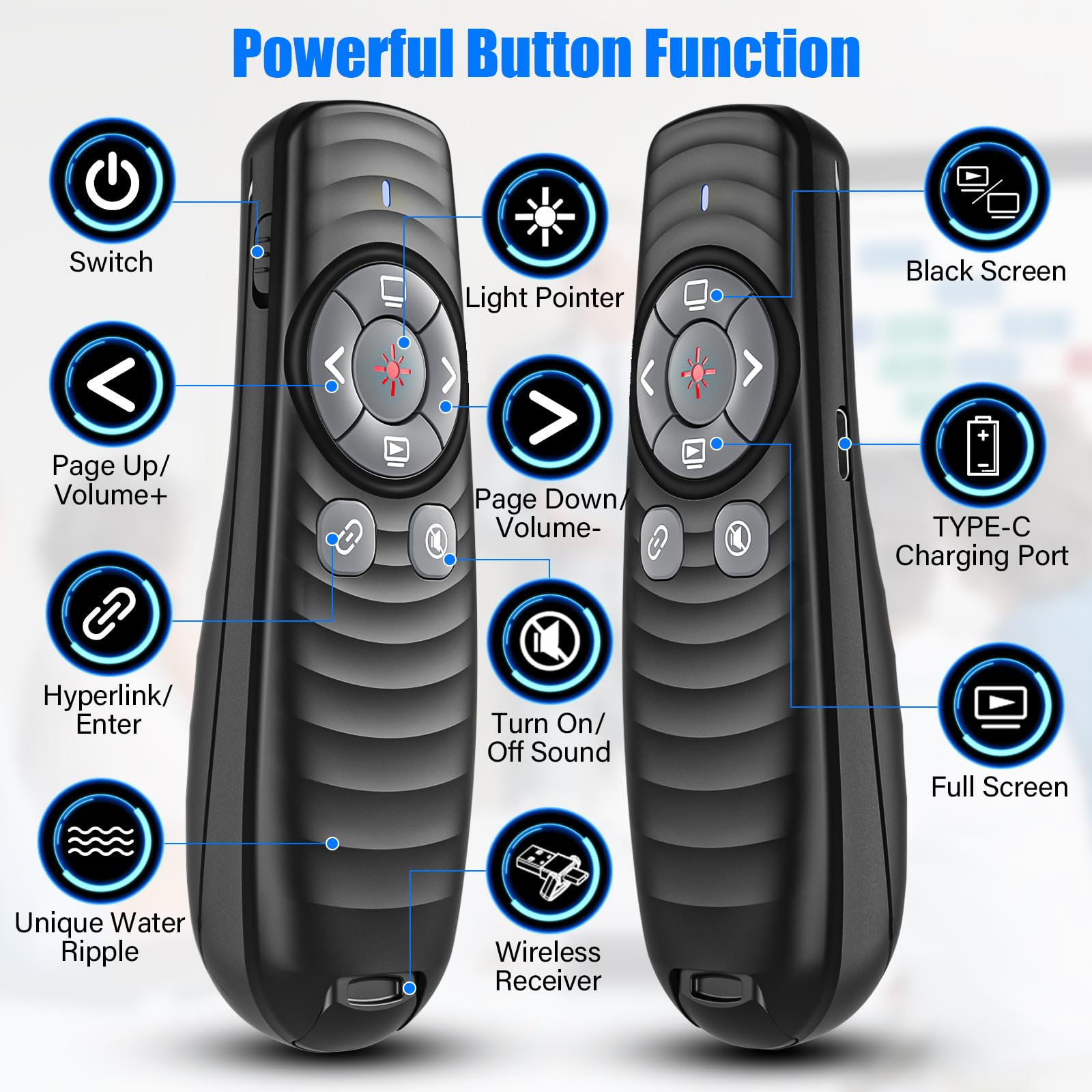 Laser Pointer High Power Wireless Presentation Clicker With Red