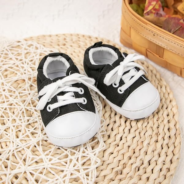Baby-Sneaker-Schuhe für Kleinkinder, Mädchen, Jungen, Schnürschuhe, Unisex, Stiefeletten, rutschfeste weiche Sohle, für Erstlingsschuhe - 1