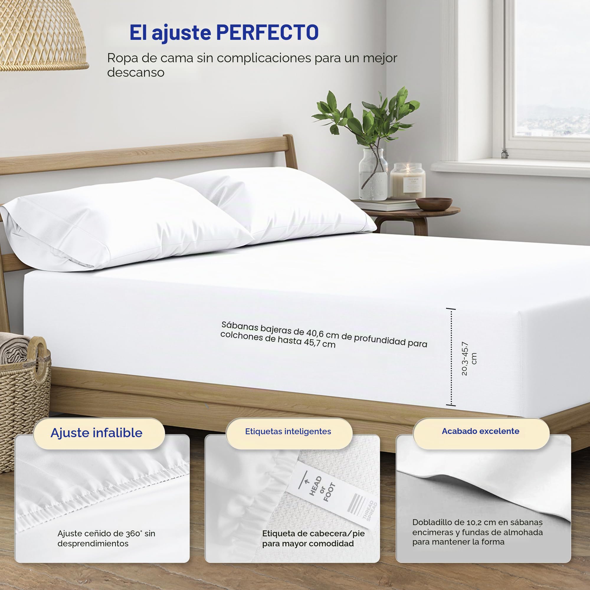 Juego de sábanas de algodón egipcio de 600 hilos, sábanas refrescantes de lujo para personas que duermen con calor, tejido satinado, estilo hotel, bolsillo profundo, sábanas planas y fundas de