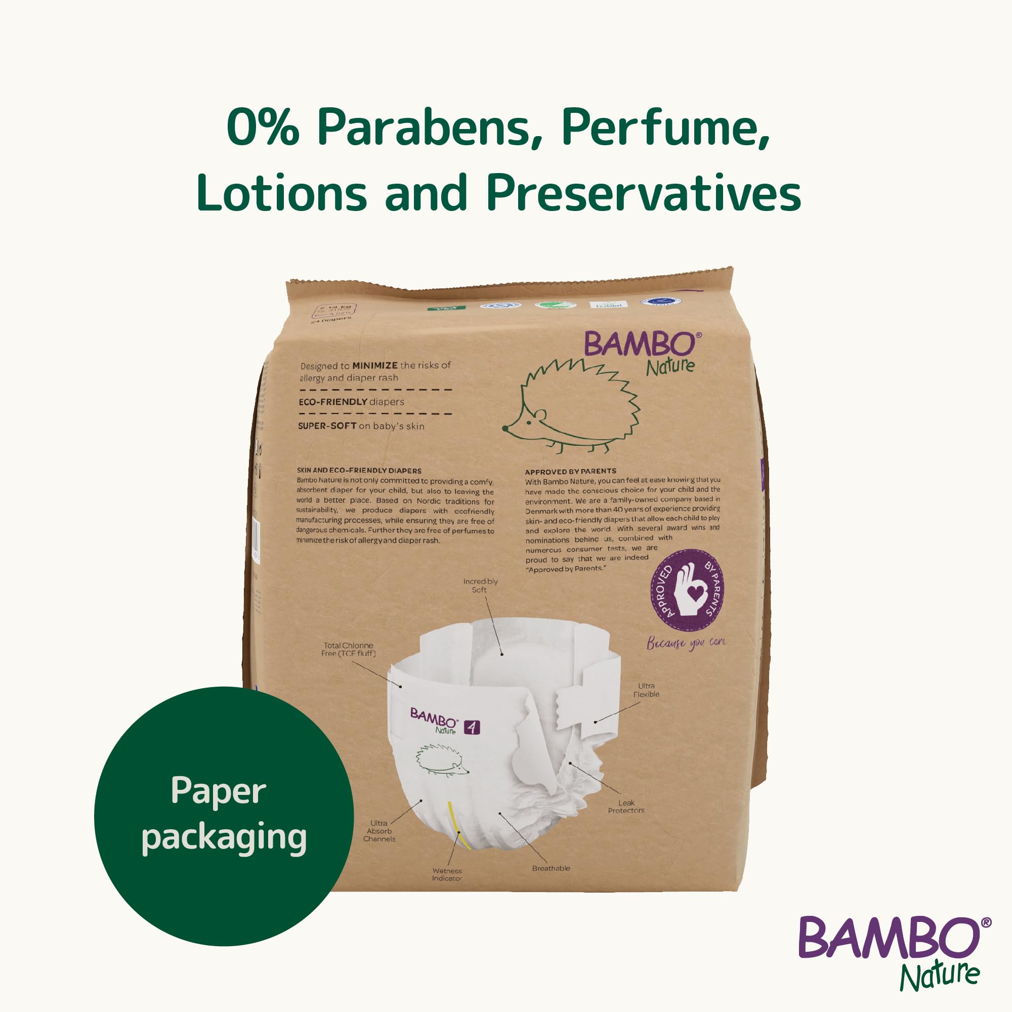 Pañales Bambo Nature talla 4 – 7 a 14kg (Pack 6 × 24 Un)