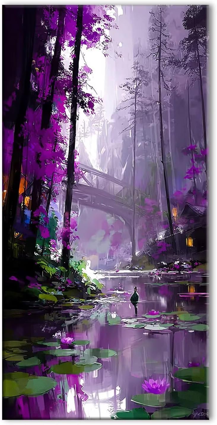 Dream River Diamond Art Kits Adults, 5D Diamond Painting for Beginner, Gem Art Cross Stitch Kits for Adults, DIY Full Drill Crystal Embroidery Kit for Crafts,Home Decoration Paintings 14x28in J26-4397