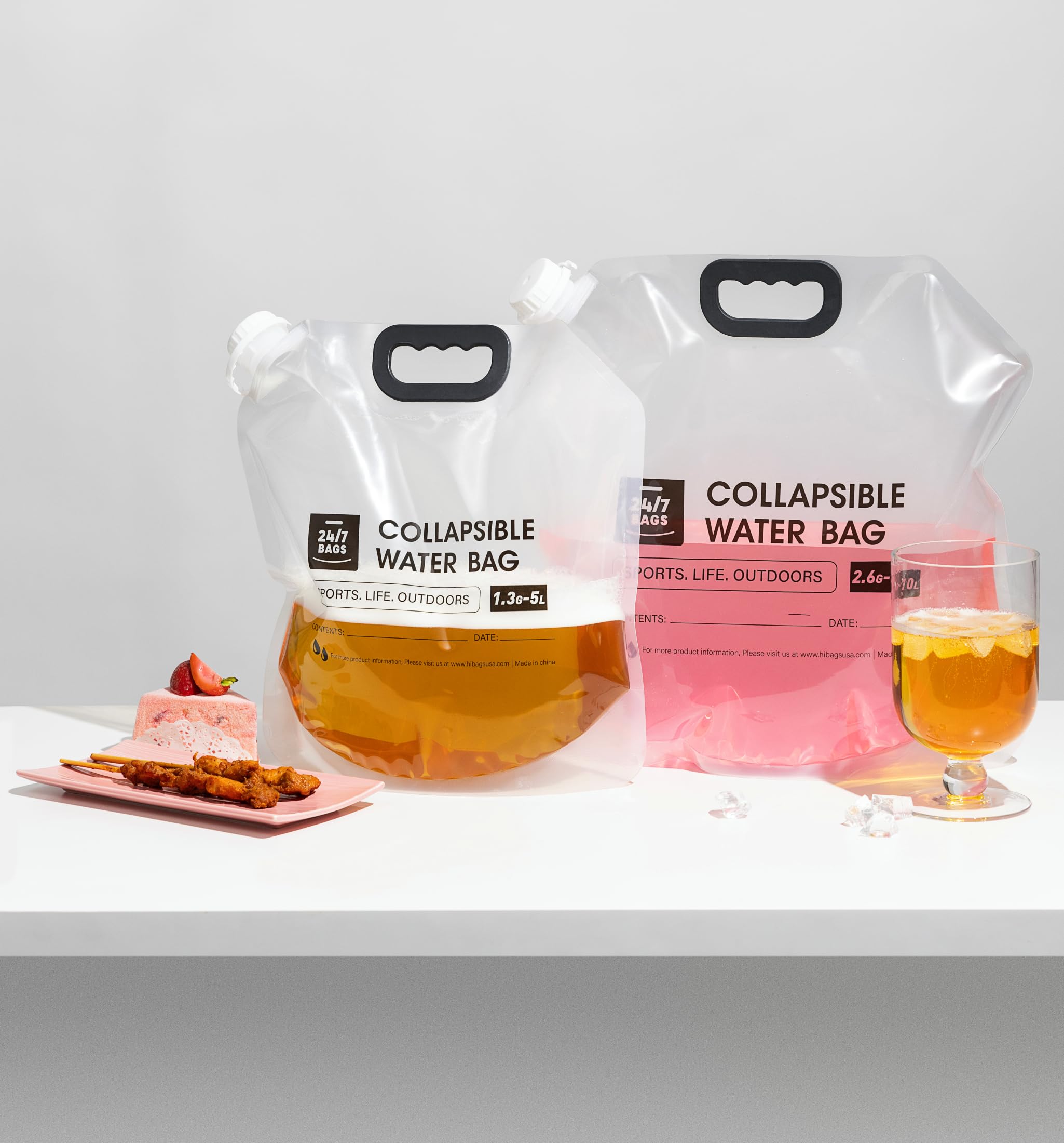 Collapsible Water Storage Bags - 8 Pack, 2.6 Gallons Each | BPA-Free Foldable Water Containers