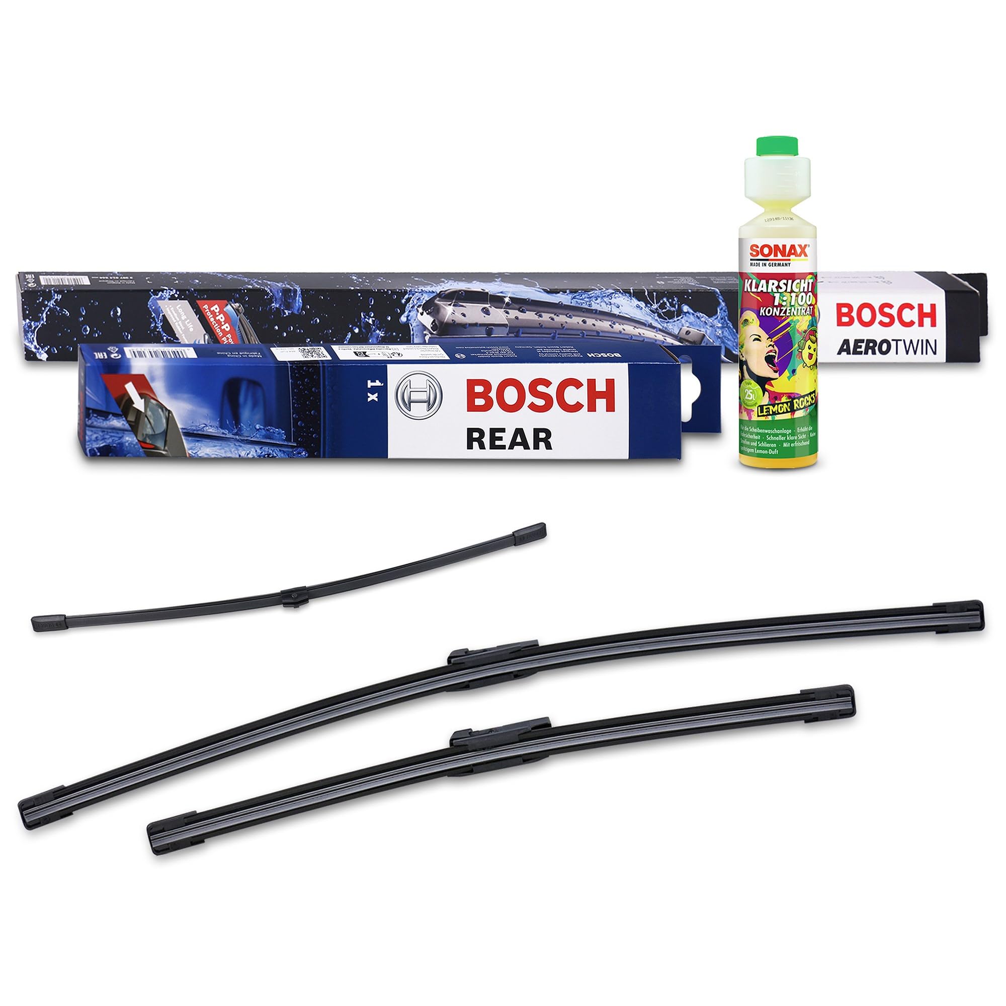 BOSCH Wischer vorne +hinten +Scheibenreiniger 31185482
