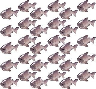 Exasinine 30 Pcs Resin Shark Miniature Shark DIY Accessories Kit Fish Tank Decoration Set for Fairy Garden Succulent Planter Moss Landscape DIY Terrarium Home Décor (Gray)
