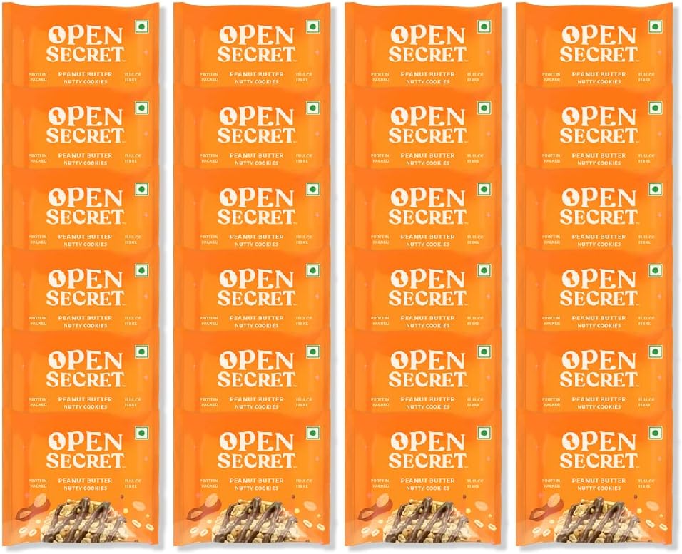 Open Secret Cookies Biscuits Combo Pack Box | Peanut Butter Dry Fruit Healthy Snacks | Unjunked Diet Biscuit | Gift Pack | Protein & Fiber Packed | Pack of 24 Cookies