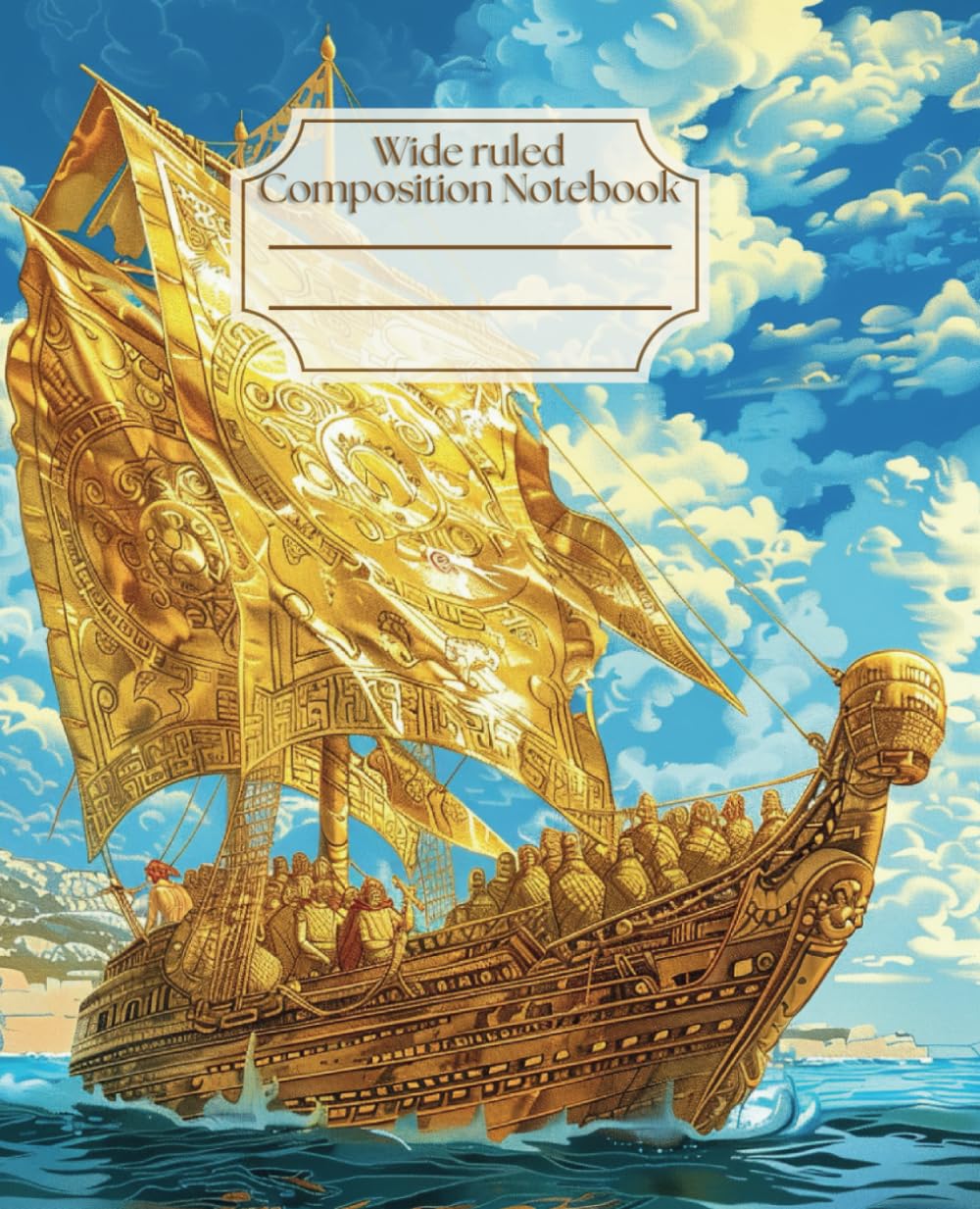 Wide ruled Composition Notebook: with Greek Mythology Aesthetic, Perfect Writing Journal with Lined Paper for Studying. Vintage Greece theme cover design, perfect Gift for Ancient history lovers.