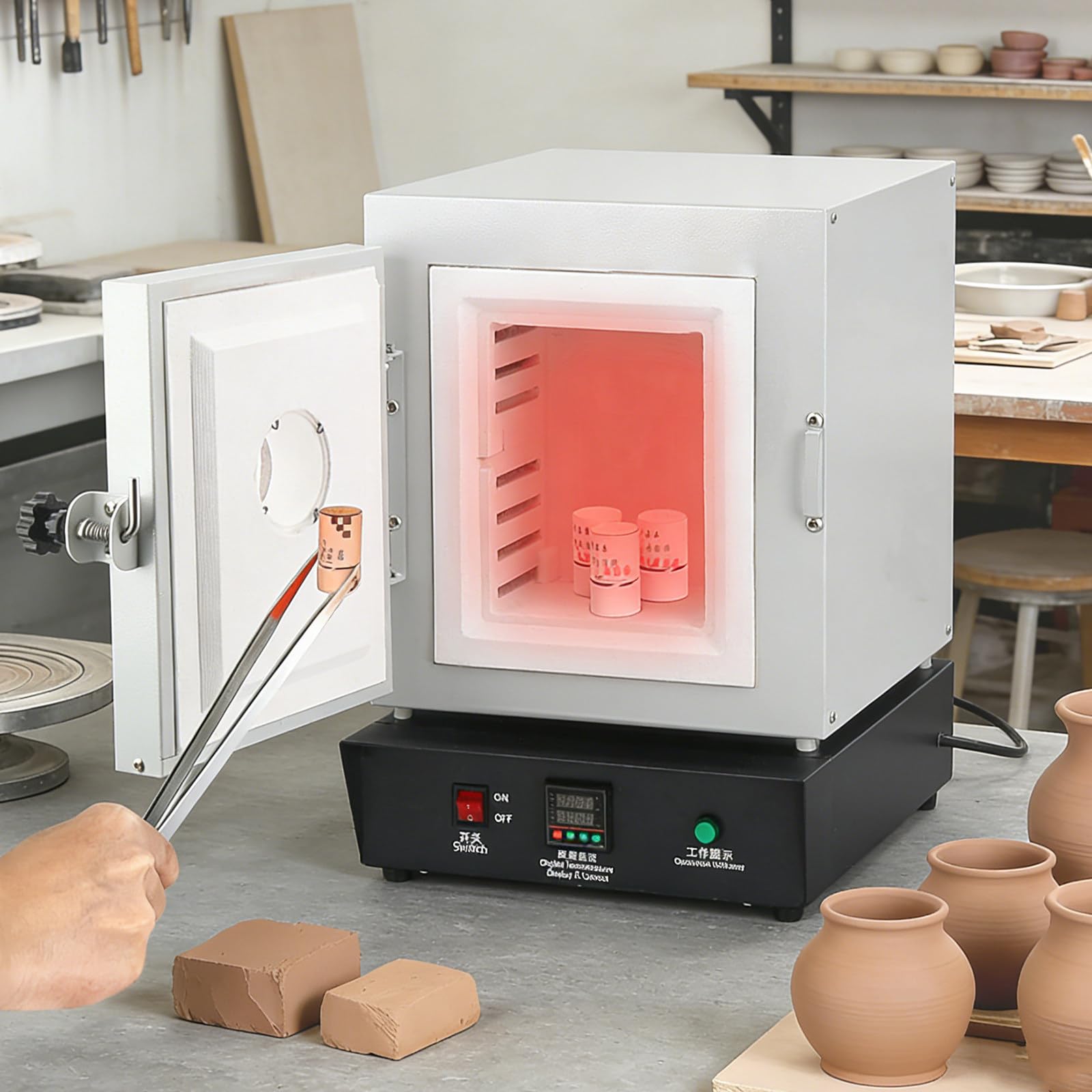 Fornace elettrica della colata dei monili 1500W - Forno a muffola di fusione del metallo per applicazioni di laboratorio e ad alta temperatura, temperatura massima 1150°C