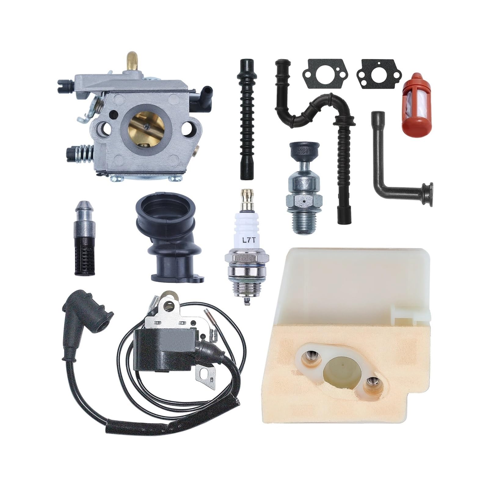 Accesorios para cortacésped Bujía de Bobina de Encendido de carburador for S-ihl MS260 026 MS240 024 Kit de línea de Impulso de Filtro de Combustible y Aire