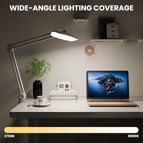 Miniatura 5 de Lámpara de escritorio LED ajustable de 3000 lúmenes y lámpara de tareas, iluminación brillante y regulable para oficina, manualidades, uñas y