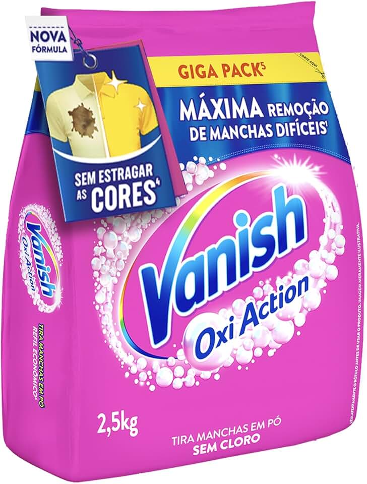 Vanish Tira Manchas Em Pó Multi Power Oxi Action 2 5Kg Refil Econômico Para Roupas Coloridas