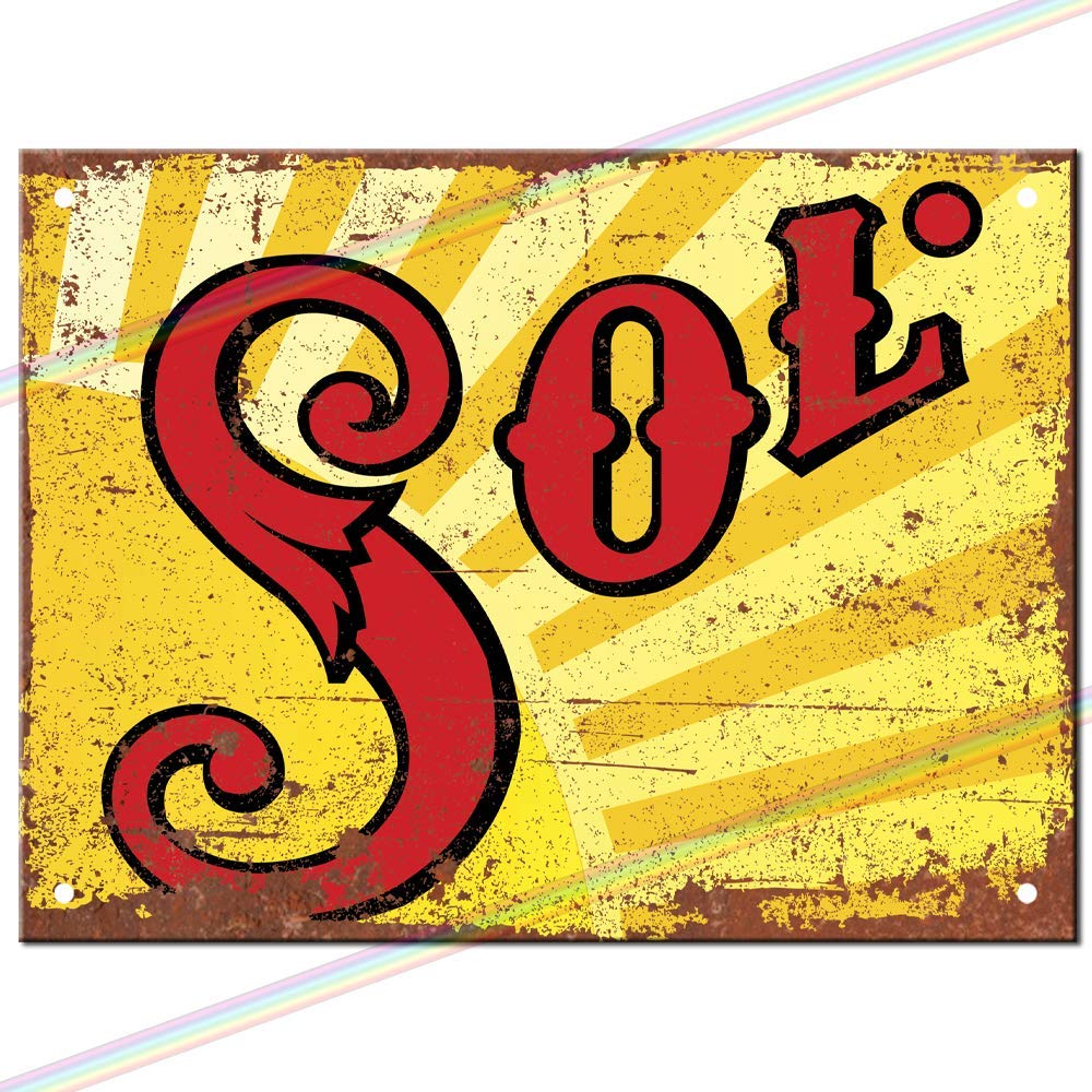 Signs 2 All Metal Signs - Sol Beer Logo. Man Cave Tin Metal Sign Hanging Wall Plaque Kitchen Shed Garage. Medium (20Cm X 15Cm)