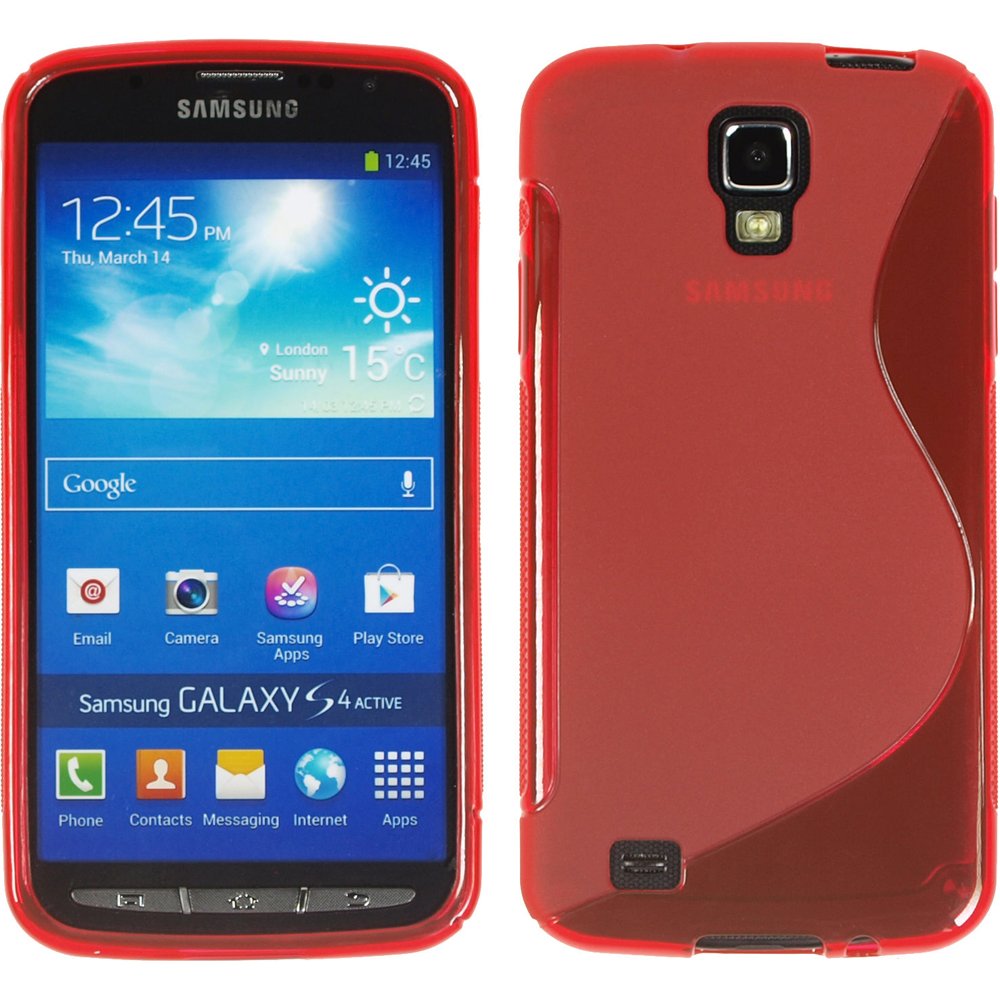 VComp-Shop® S-Line Protective Case for Samsung I9295 Galaxy S4 Active TPU Silicone Red