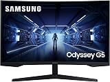 Samsung Monitor Gaming Odyssey G5, Curvo (1000R), 27'', 2560x1440 (WQHD 2K), HDR10, VA, 144 Hz,1 ms , FreeSync Premium, HDMI, Display Port, Ingresso Audio, Eye Saver Mode, Flicker Free - 1