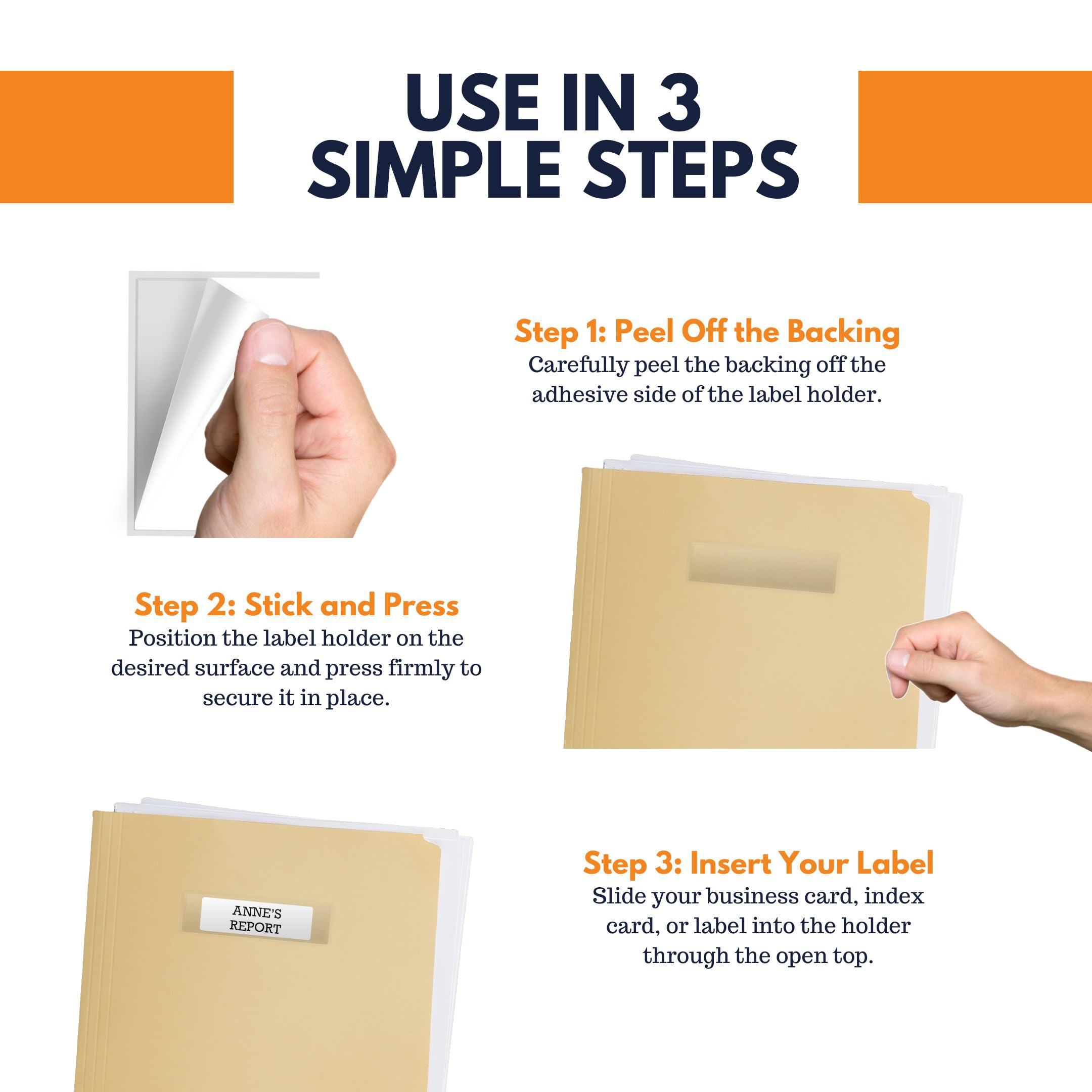 Adhesive Label Pockets 50-Pack Self-Adhesive 3x5 Index Card Pockets - Clear  Top-Loading Plastic Sleeves For Labeling, Bulletin Boards & Organization